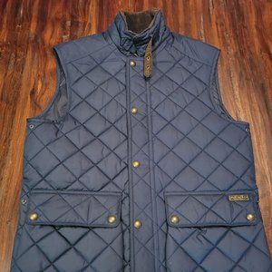 Ralph Lauren Polo Golf Navy Blue Diamond Quilted Vest, Size M